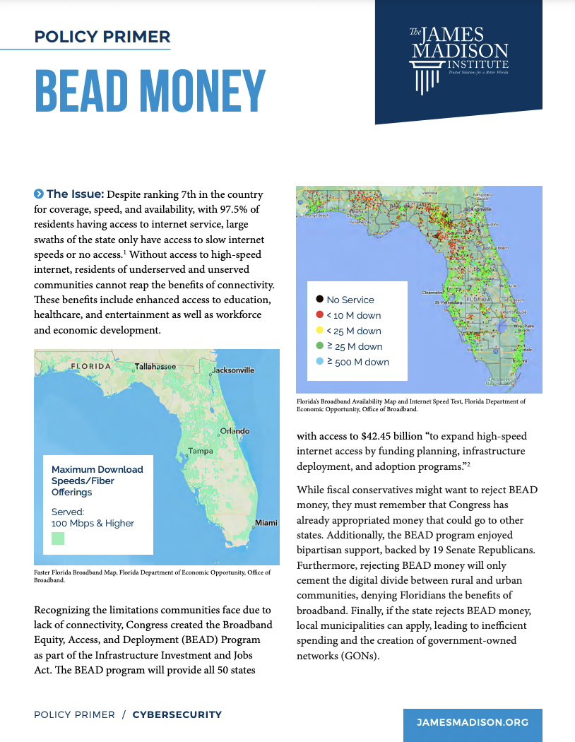 Policy Primer BEAD Money James Madison Institute